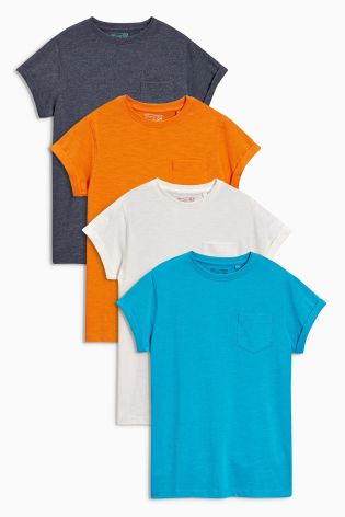 Multi Plain Short Sleeve T-Shirts Four Pack (3-16yrs)